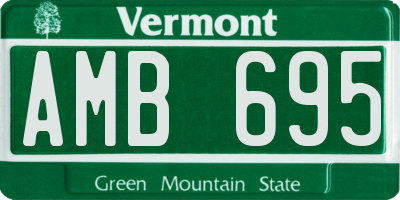 VT license plate AMB695