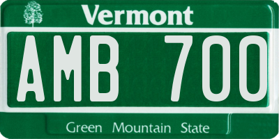VT license plate AMB700
