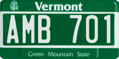 VT license plate AMB701