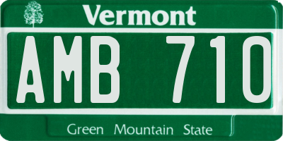 VT license plate AMB710
