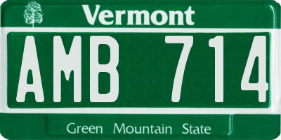 VT license plate AMB714