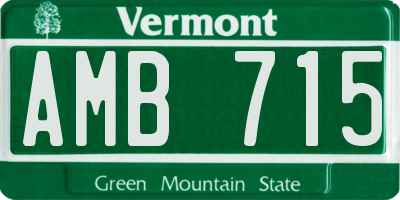 VT license plate AMB715