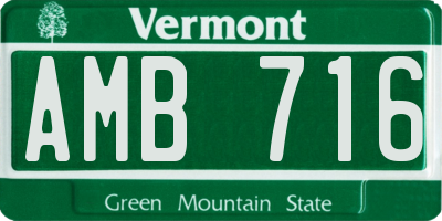 VT license plate AMB716