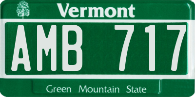 VT license plate AMB717