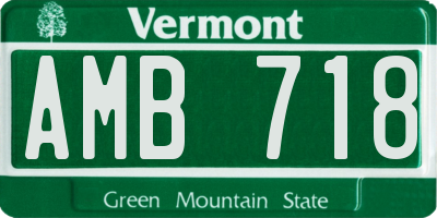 VT license plate AMB718