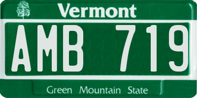 VT license plate AMB719