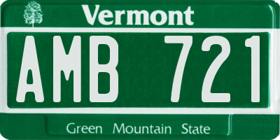 VT license plate AMB721