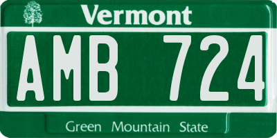 VT license plate AMB724