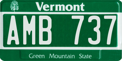 VT license plate AMB737