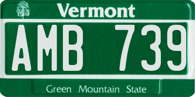 VT license plate AMB739