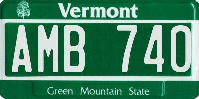 VT license plate AMB740