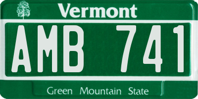 VT license plate AMB741