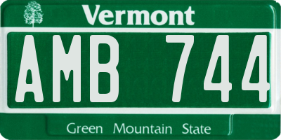 VT license plate AMB744
