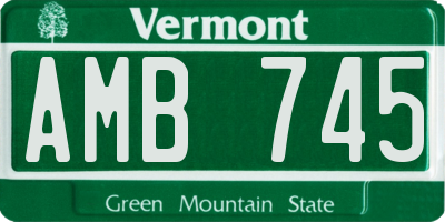 VT license plate AMB745