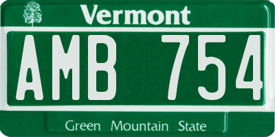 VT license plate AMB754