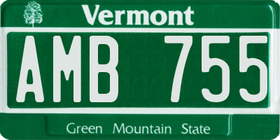 VT license plate AMB755