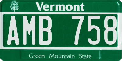 VT license plate AMB758