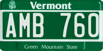 VT license plate AMB760