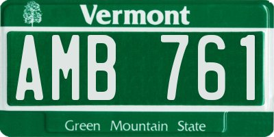 VT license plate AMB761