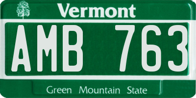 VT license plate AMB763