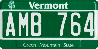 VT license plate AMB764