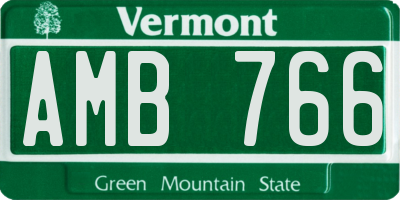 VT license plate AMB766