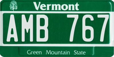 VT license plate AMB767