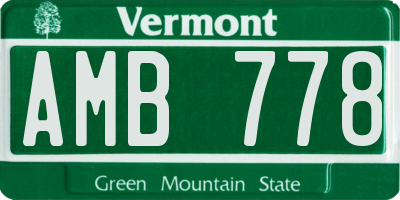 VT license plate AMB778