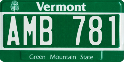 VT license plate AMB781