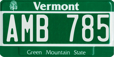 VT license plate AMB785