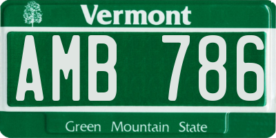 VT license plate AMB786