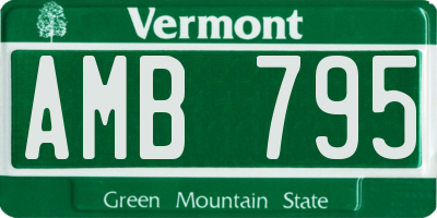 VT license plate AMB795