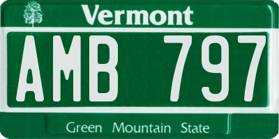 VT license plate AMB797