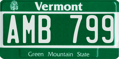 VT license plate AMB799
