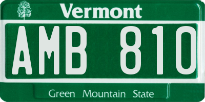 VT license plate AMB810