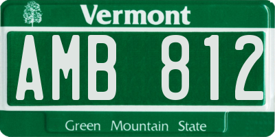VT license plate AMB812