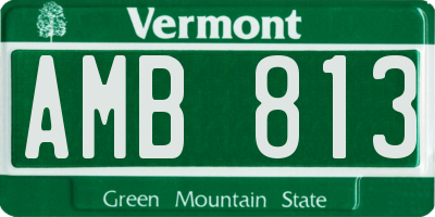 VT license plate AMB813