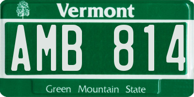 VT license plate AMB814