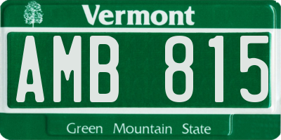 VT license plate AMB815