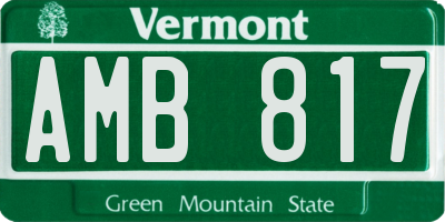 VT license plate AMB817