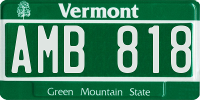 VT license plate AMB818