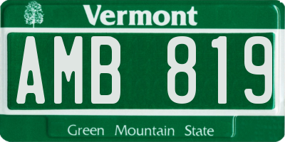 VT license plate AMB819