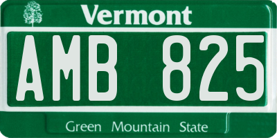 VT license plate AMB825