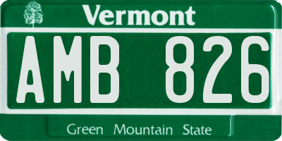 VT license plate AMB826