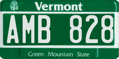 VT license plate AMB828