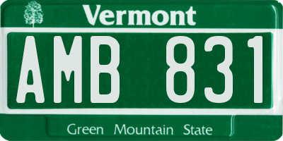 VT license plate AMB831