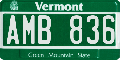 VT license plate AMB836