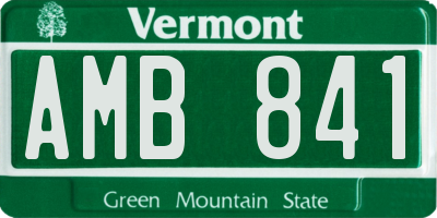 VT license plate AMB841