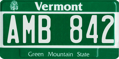 VT license plate AMB842
