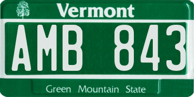 VT license plate AMB843
